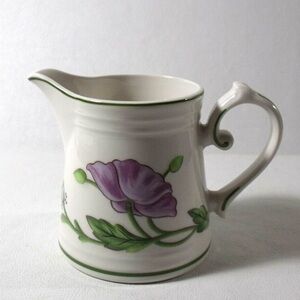 Floral Ceramic creamer Grandmacore with Purple Accents villeroy bosch vintage